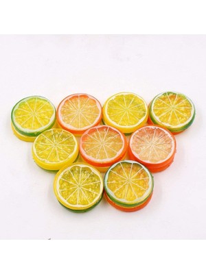 Teotake 12 Adet Mini Simüle Limon Dilimi Plastik Yapay Meyve Modeli (Yurt Dışından)