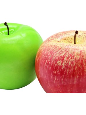 Teotake 6 Adet Yapay Meyve Elmalar Natürmort Tablolar Için Plastik Elmalar Vitrin Dekorasyonu Mutfak Dekoru Kırmızı + Yeşil 8.5cm (Yurt Dışından)