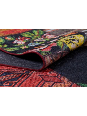 Halınet  Coopersville Turuncu Patchwork Dijital Baskı Halı