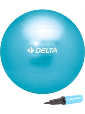 Delta 55 cm Mavi Deluxe Pilates Topu Ve Çift Yönlü Pompa Seti