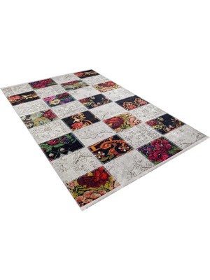 Halınet  Vuhan Beyaz Patchwork Dijital Baskı Halı