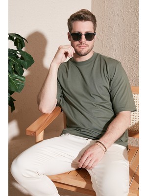 Buratti Pamuklu Oversize Bisiklet Yaka Basic T Shirt Erkek T Shirt 5902365