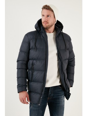 Buratti Slim Fit Suya ve Rüzgara Dayanıklı Çıkarılabilir Kapüşonlu Şişme Mont Erkek Mont 649009