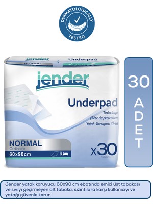 Jender Hasta Altı Bezi 60 x 90 cm 30'lu Su Geçirmez Nefes Alabilir Yatak Koruyucu Ürün