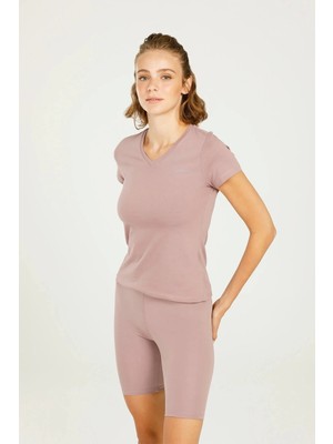 Lumberjack W-CT130 Basic V Yaka Kadin Body - Mor