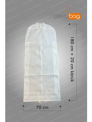 Pevabag Gelinlik ve Abiye Kılıfı (Gamboç) 1 Adet / 70*180+20CM 80 gr Beyaz