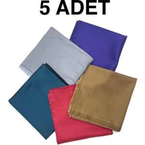 Naz Ipek Tafta Eşarp 5'li Set Pamuklu Yüksek Kalite 100X100CM Eşarp Püsküllü Yazma