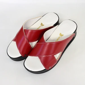 Nur Ortopedi Kırmızı Siyah Taban Açık Airmax Ortopedik Terlik