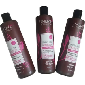 Urban Saç Bakım Serisi Argan Oil & Keratin Şampuan Seti 330 ml x 3 Adet