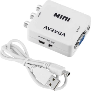 AV2VGA Rca Av VGA Dönüştürücü Çevirici Mini Audio Switch