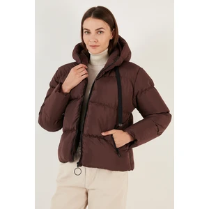 Cepli Kapüşonlu Regular Fit Şişme Mont Bayan Mont 640Y002