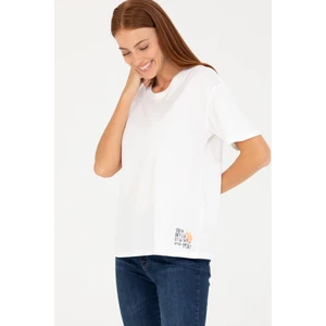 U.S. Polo Assn. Kadın Ekru T-Shirt 50266330-VR019