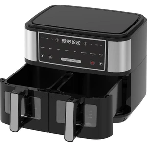 D10 Çift Hazneli Air Fryer Yağsız Fritöz (4.5 + 4.5 ) 9 Lt. 8 adet Pişirme Programlı