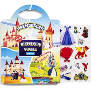 Bitmeyen Sticker Kitabım - Prensesler  (Tekrar Tekrar Kullanılabilir Stickerlar) Pedagog Onaylı