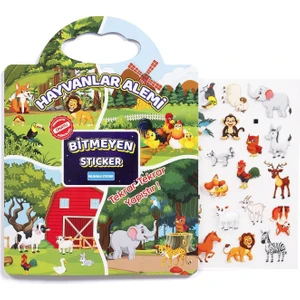 Bitmeyen Sticker Kitabım - Hayvanlar Alemi  (Tekrar Tekrar Kullanılabilir Stickerlar) Pedagog Onaylı