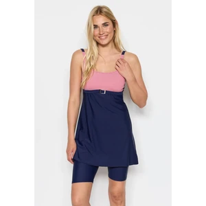 Taytlı Elbise Mayo 7480 Lacivert/kırmızı
