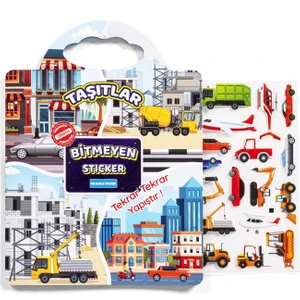 Bitmeyen Sticker Kitabım - Taşıtlar  (Tekrar Tekrar Kullanılabilir Stickerlar) Pedagog Onaylı