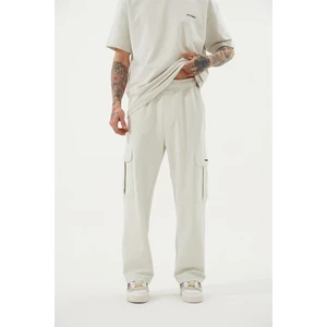 Relaxed Kargo Cepli Baggy Eşofman Gri