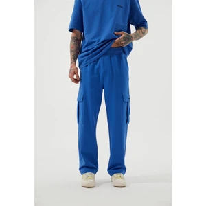 Relaxed Kargo Cepli Baggy Eşofman Açık Mavi