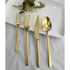 Stayle 24 Parça Mat Gold Titanyum Çatal Kaşık Seti