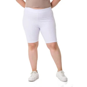 Disentis Modest Büyük Beden Beli Lastikli Diz Üstü Beyaz Bayan Tayt