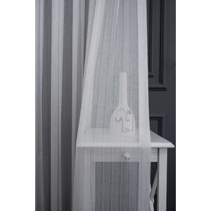 Gümüş Metalik Gri  Renk Sim Çelik Tarz  Tasarım Tül 1e2 Kat Pileli