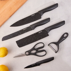 Black Stone 6 Parça Satır, Makas ve Soyacaklı Bıçak Seti