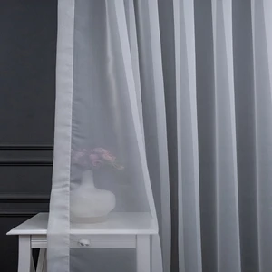 Kırık Beyaz Ekru Düz Sade Krep Tarz  Tasarım Tül 1E3KAT Sık  Pileli Tül Perde