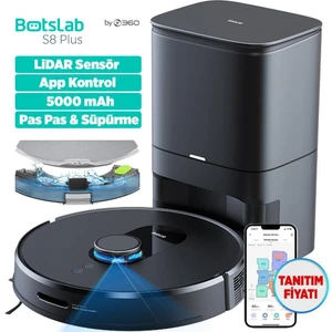 Botslab 360 S8 Plus Akıllı Robot Süpürge - Akıllı Çöp Boşaltma Istasyonlu & Mop Pro Paspaslama & Lidar Navigasyon
