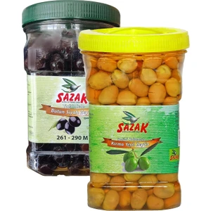 Siyah Sele Zeytin - Yeşil Kırma Zeytin 900 gr Avantaj Paketi