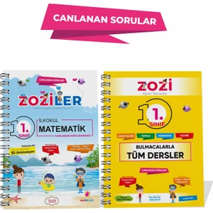 İlkokul 1. Sınıf Artırılmış Gerçeklik Bulmaca Kitabı ve Matematik Kitabı - Canlı Sorularla Dolu!