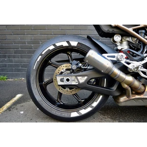 Motorsiklet Beyaz Lastik Yanağı Yazısı Stiker Scooter Bisiklet Grubu Uyumlu Lastik Şerit 4 Adet