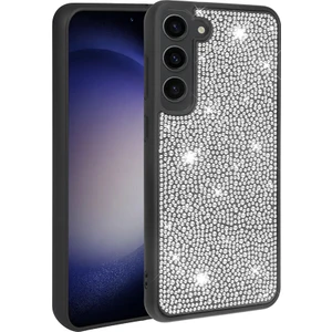 Samsung Galaxy S23 Kılıf Silikon Kenarlı Taşlı Parlak Ston Silikon