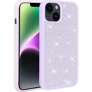 Apple Iphone 14 Kılıf Silikon Kenarlı Taşlı Parlak Ston Silikon