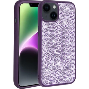 Apple Iphone 14 Kılıf Silikon Kenarlı Taşlı Parlak Ston Silikon