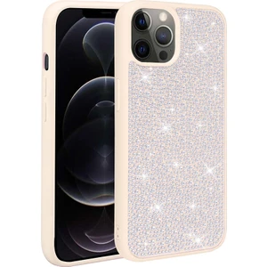 Apple Iphone 12 Pro Max Kılıf Silikon Kenarlı Taşlı Parlak Ston Silikon