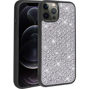 Apple Iphone 12 Pro Kılıf Silikon Kenarlı Taşlı Parlak Ston Silikon