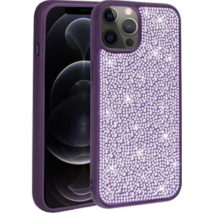 Apple Iphone 12 Pro Kılıf Silikon Kenarlı Taşlı Parlak Ston Silikon