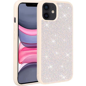 Apple Iphone 12 Kılıf Silikon Kenarlı Taşlı Parlak Ston Silikon