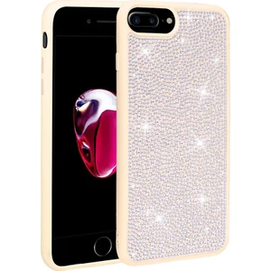 Apple Iphone 7 Plus Kılıf Silikon Kenarlı Taşlı Parlak Ston Silikon