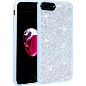 Apple Iphone 7 Plus Kılıf Silikon Kenarlı Taşlı Parlak Ston Silikon