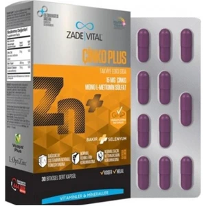 Zade Vital Çinko Plus Takviye Edici Gıda 30 Kapsül