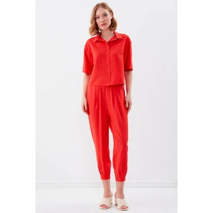 Pileli Havuç Pantolon