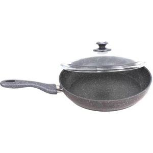 Cam Kapaklı Tek Saplı Granit Tava 28CM
