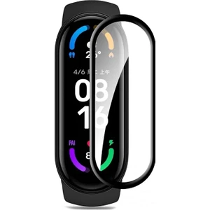 Xiaomi Mi Band 8 Tam Kaplayan Kavisli Ekran Koruyucu 3D Pet Film - Siyah AL3385