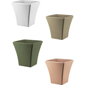 4 Adet Saksı Begonvıl 38 cm Kare Renkli Saksı