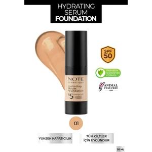 Hydrating Serum Spf 50 Nemlendirici Etkili Hyaluronik Asitli Serum Fondöten - 01