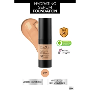 Hydrating Nemlendirici Etkili Hyaluronik Asitli SPF 50 Serum Fondöten 02