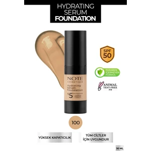 Hydrating Serum Spf 50 Nemlendirici Etkili Hyaluronik Asitli Serum Fondöten - 100