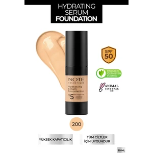 Hydrating Nemlendirici Etkili Hyaluronik Asitli SPF 50 Serum Fondöten 200